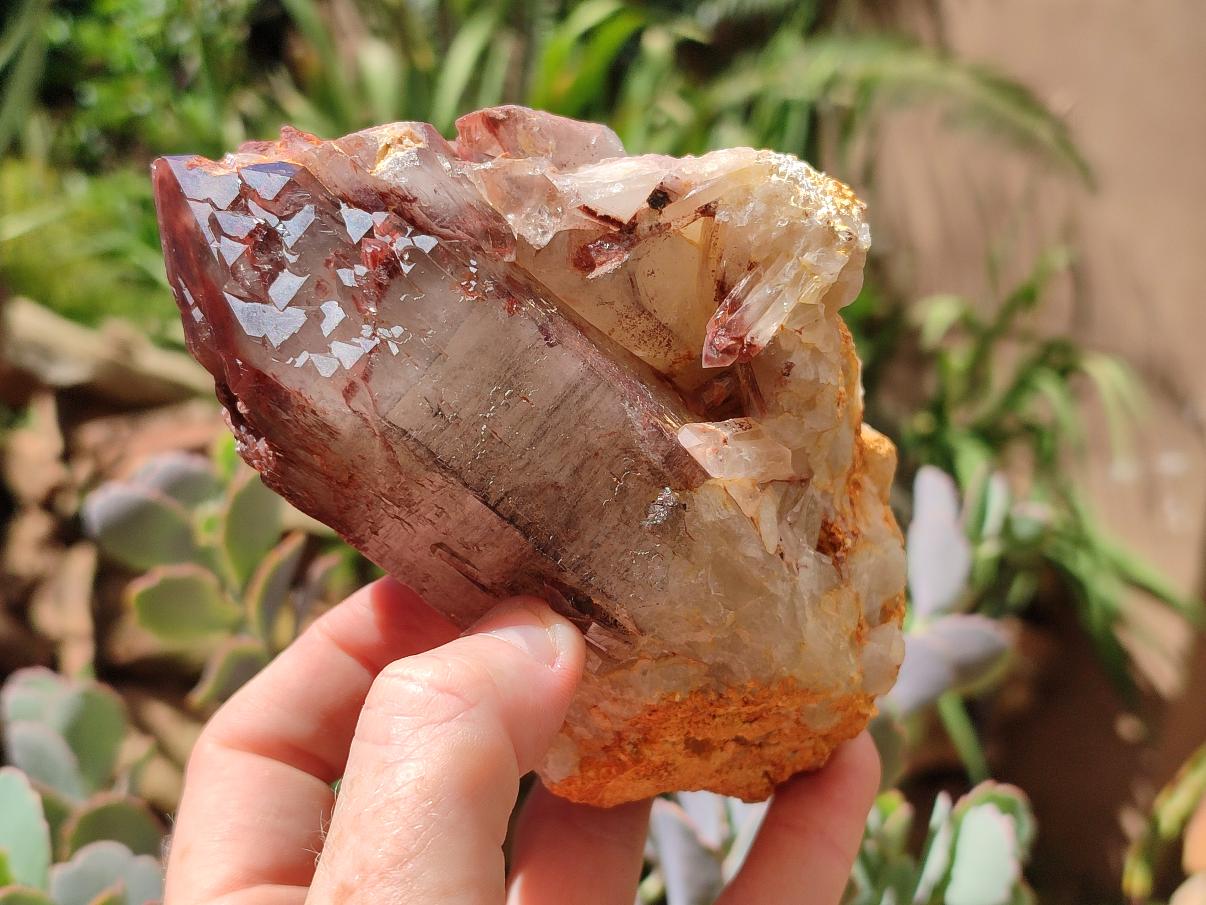 Natural Red Hematoid Quartz Clusters x 3 From Karoi, Zimbabwe - Toprock Gemstones and Minerals 
