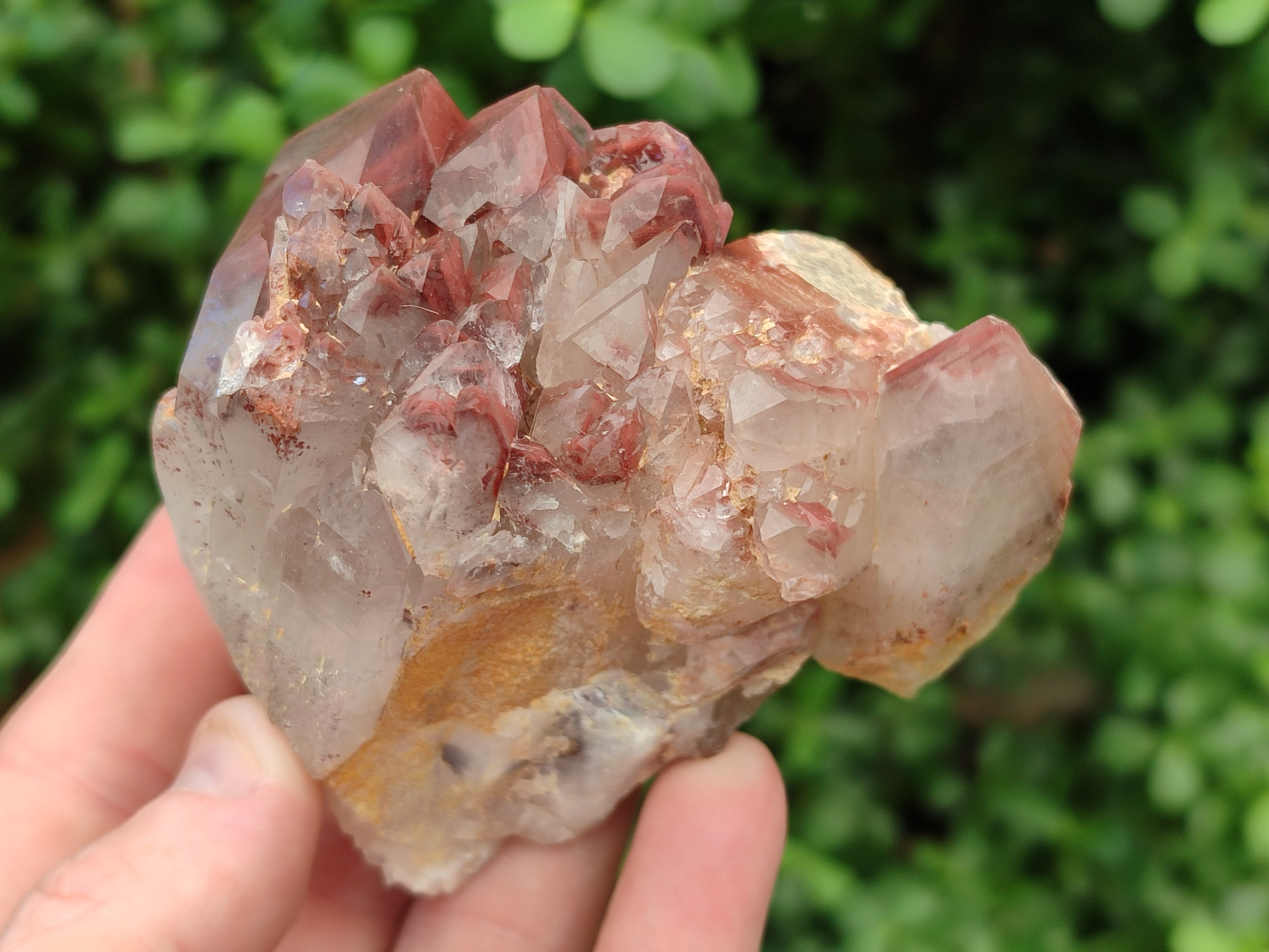Natural Red Hematoid Quartz Clusters x 3 From Karoi, Zimbabwe - Toprock Gemstones and Minerals 