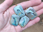 Polished Polychrome Jasper Pendant with Hand Painted Dolphin - sold per item - From Madagascar - Toprock Gemstones and Minerals 