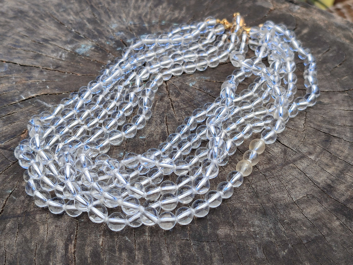 Polished Clear Quartz Beaded Necklace - Sold Per Item- From Madagascar - Toprock Gemstones and Minerals 