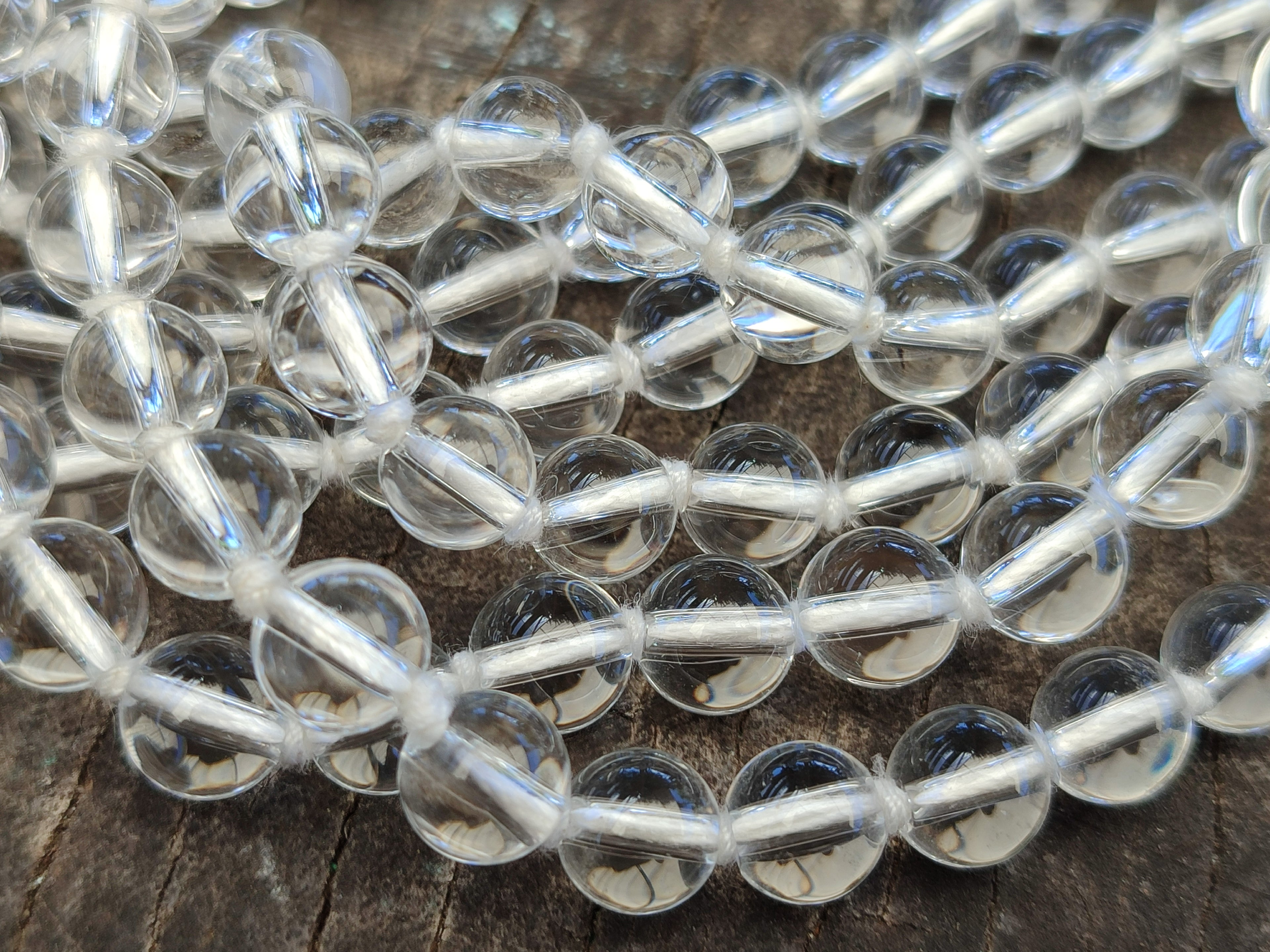 Polished Clear Quartz Beaded Necklace - Sold Per Item- From Madagascar - Toprock Gemstones and Minerals 