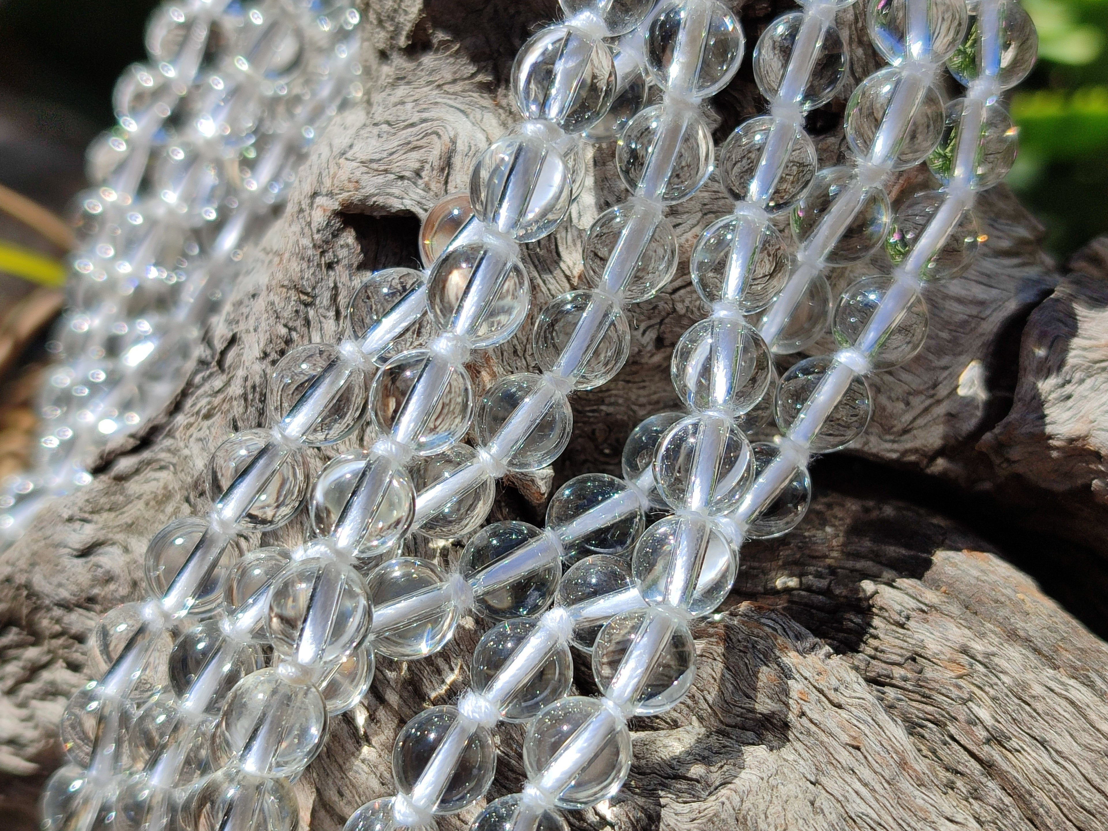 Polished Clear Quartz Beaded Necklace - Sold Per Item- From Madagascar - Toprock Gemstones and Minerals 