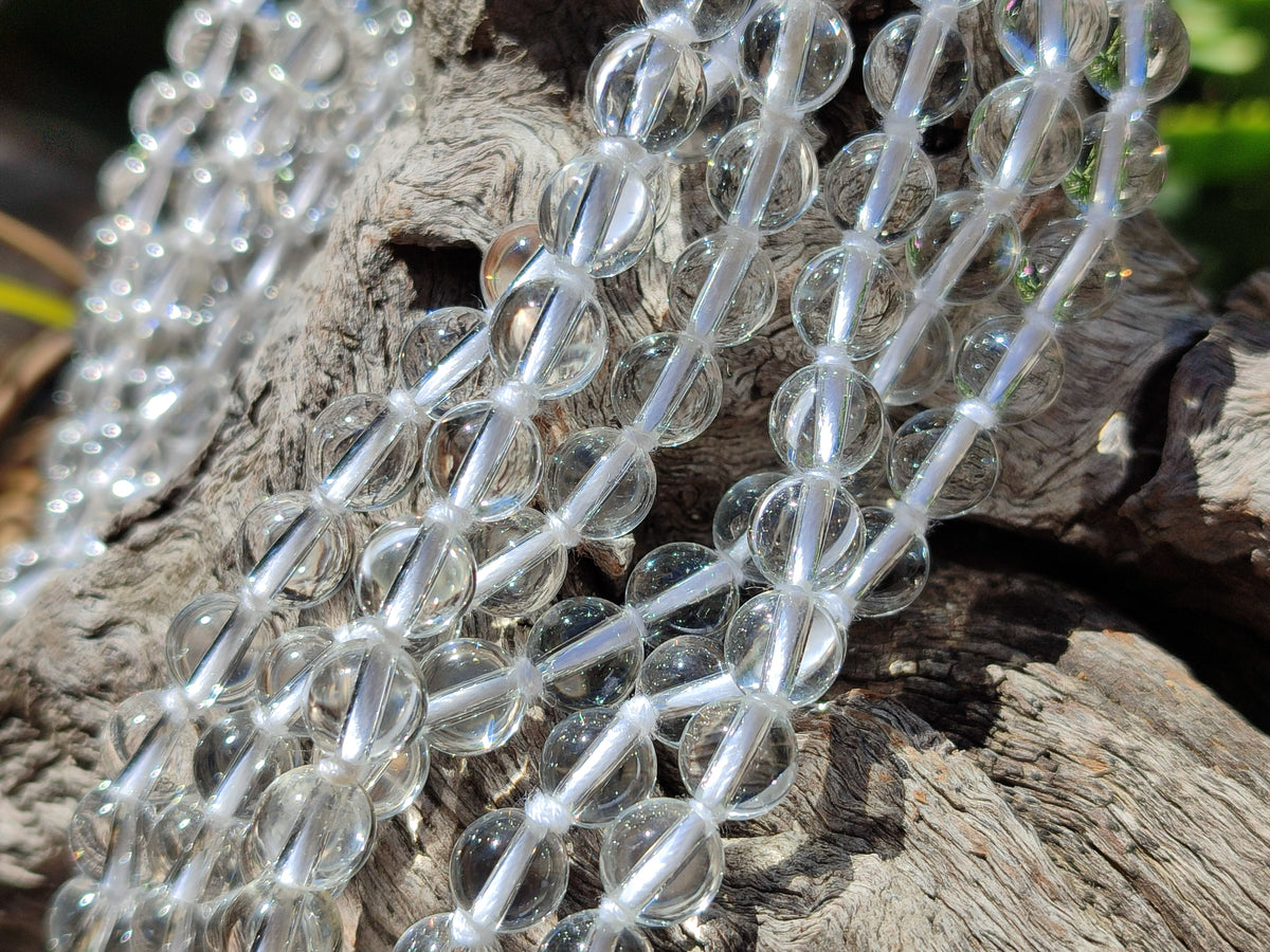 Polished Clear Quartz Beaded Necklace - Sold Per Item- From Madagascar - Toprock Gemstones and Minerals 