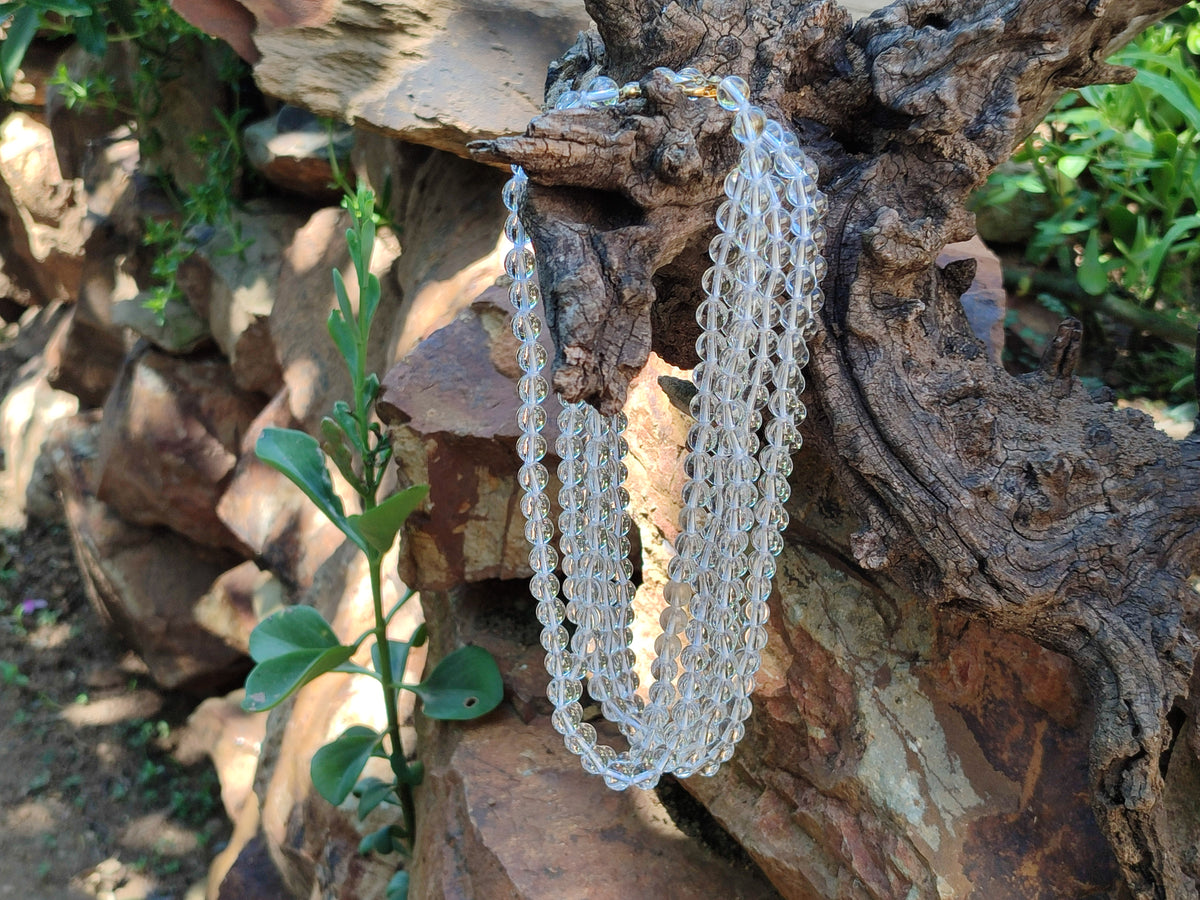 Polished Clear Quartz Beaded Necklace - Sold Per Item- From Madagascar - Toprock Gemstones and Minerals 