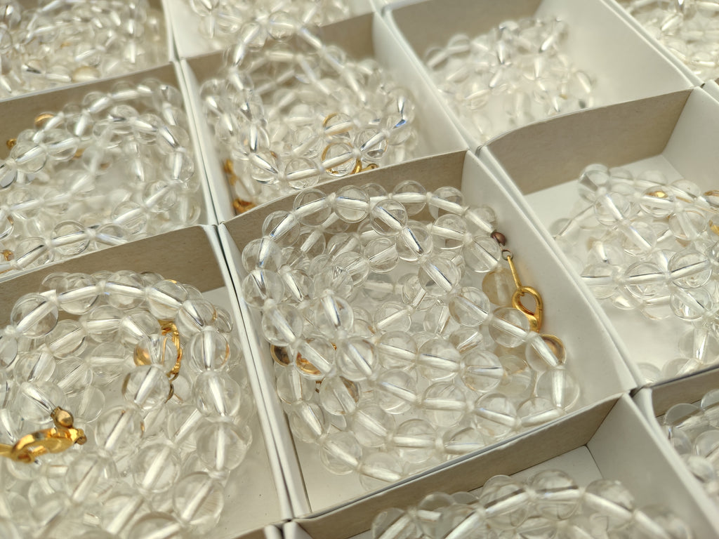 Polished Clear Quartz Beaded Necklace - Sold Per Item- From Madagascar - Toprock Gemstones and Minerals 