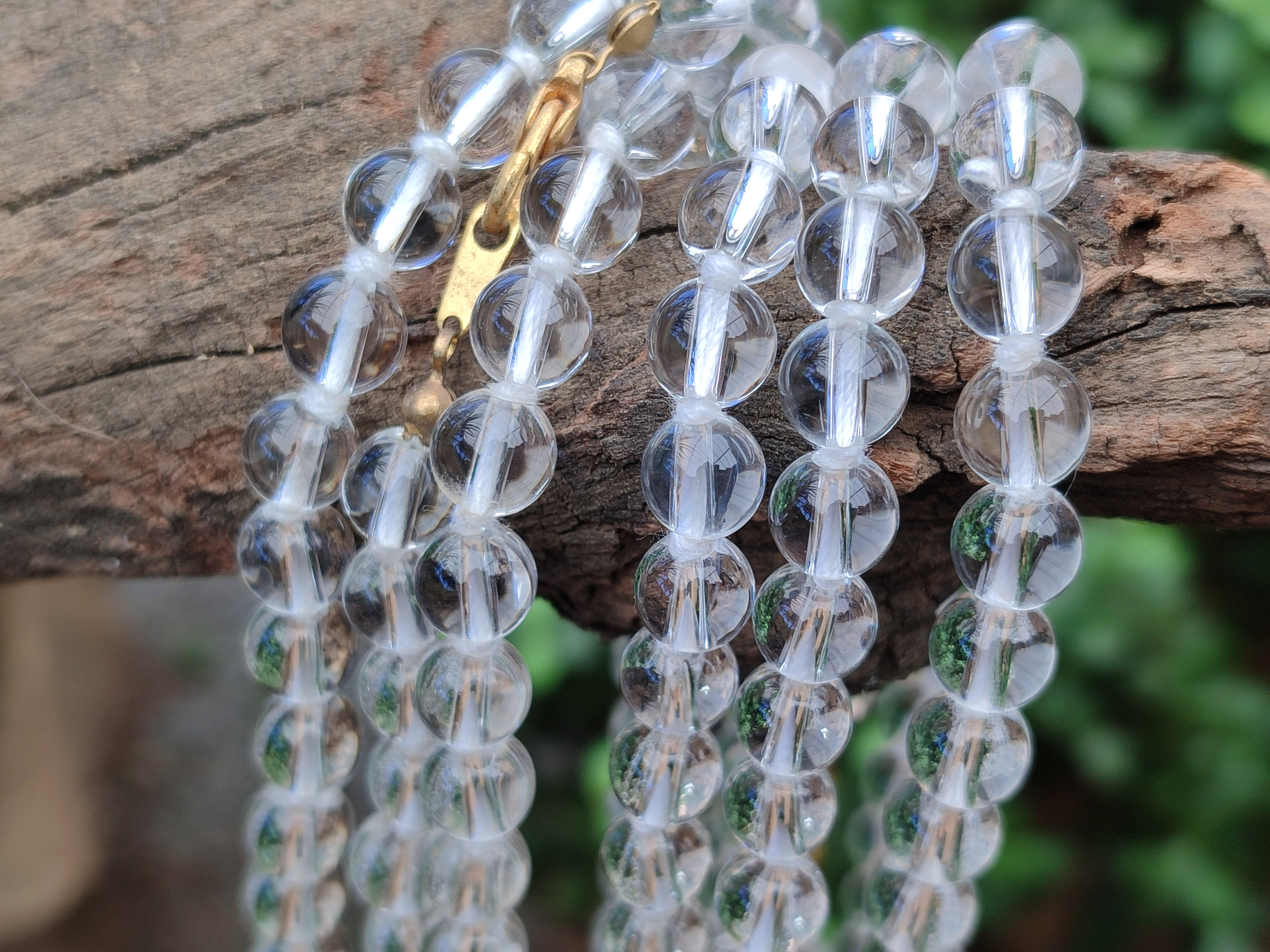 Polished Clear Quartz Beaded Necklace - Sold Per Item- From Madagascar - Toprock Gemstones and Minerals 