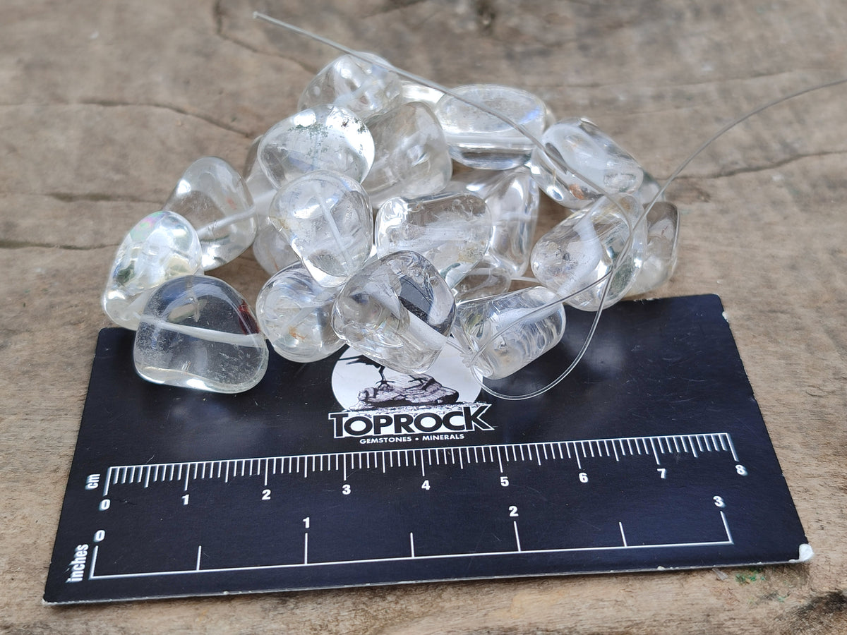 Polished Clear Rock Quartz Crystal Crafting String - Sold Per Item - From Madagascar - Toprock Gemstones and Minerals 