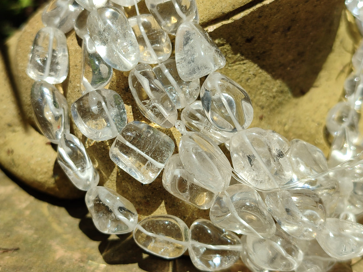 Polished Clear Rock Quartz Crystal Crafting String - Sold Per Item - From Madagascar - Toprock Gemstones and Minerals 