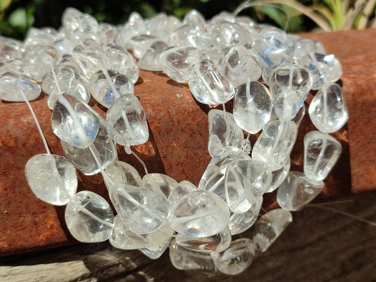 Polished Clear Rock Quartz Crystal Crafting String - Sold Per Item - From Madagascar - Toprock Gemstones and Minerals 