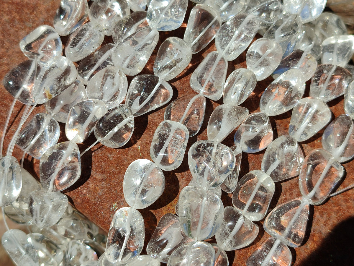 Polished Clear Rock Quartz Crystal Crafting String - Sold Per Item - From Madagascar - Toprock Gemstones and Minerals 