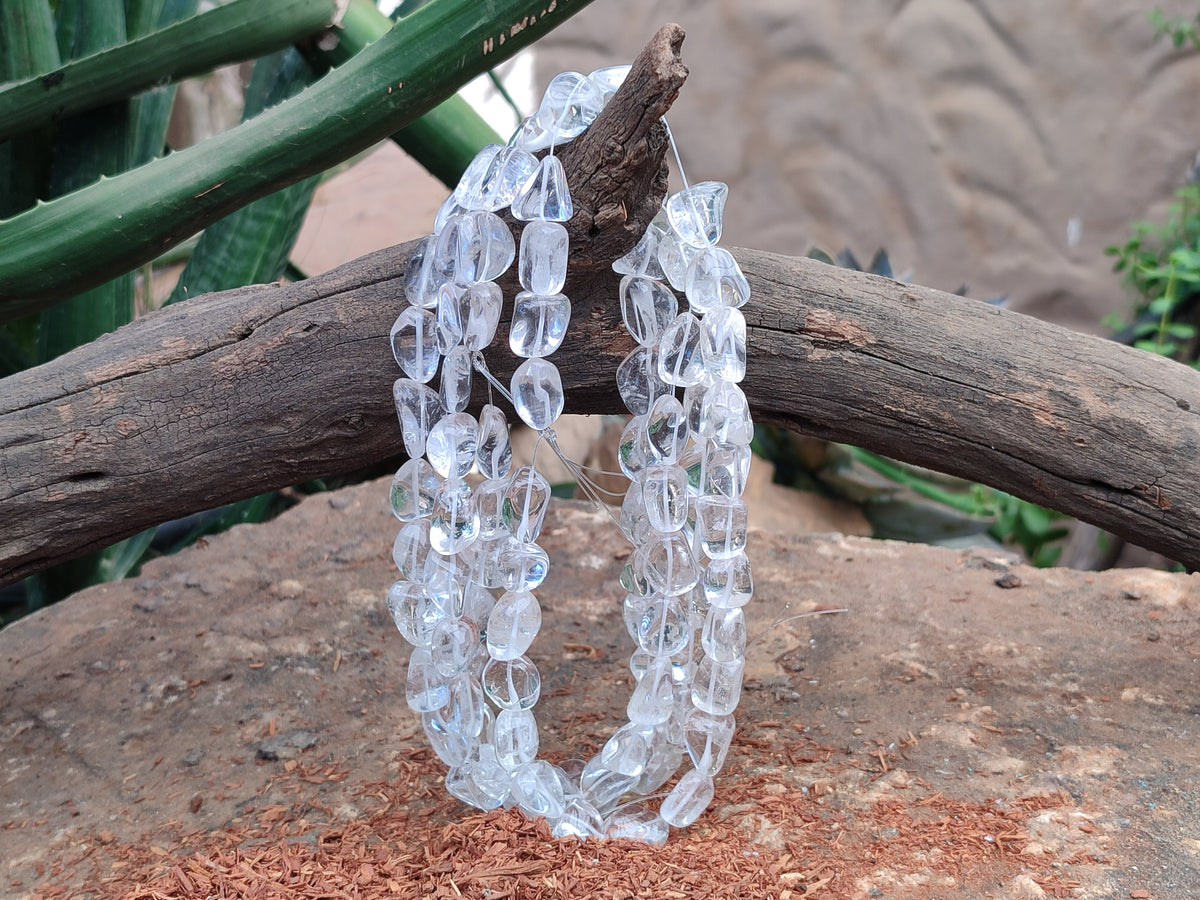 Polished Clear Rock Quartz Crystal Crafting String - Sold Per Item - From Madagascar - Toprock Gemstones and Minerals 