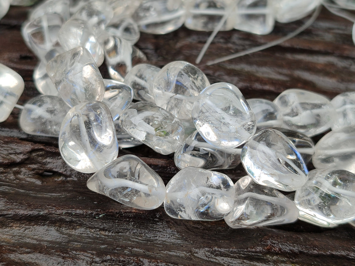 Polished Clear Rock Quartz Crystal Crafting String - Sold Per Item - From Madagascar - Toprock Gemstones and Minerals 