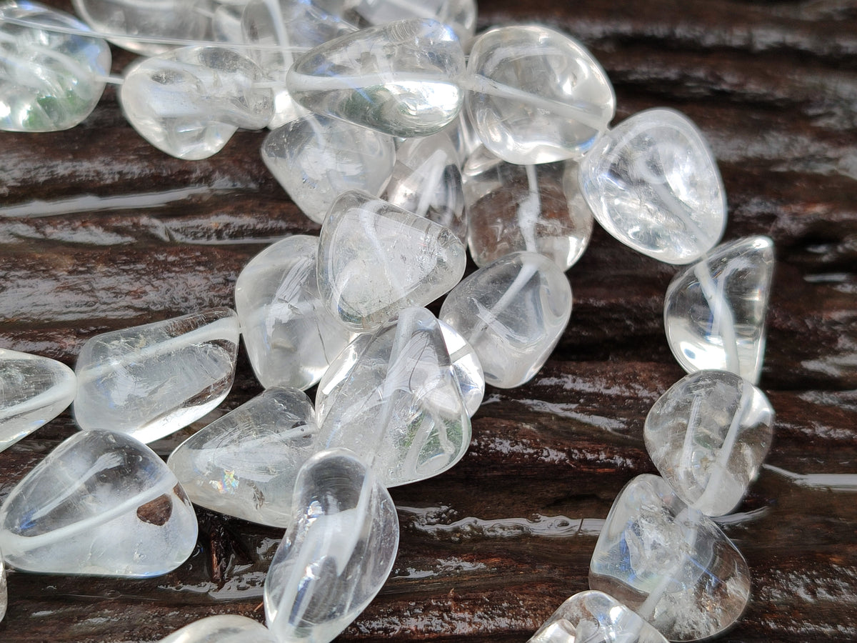 Polished Clear Rock Quartz Crystal Crafting String - Sold Per Item - From Madagascar - Toprock Gemstones and Minerals 