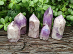 Polished Chevron Amethyst Points x 6 From Madagascar - Toprock Gemstones and Minerals 