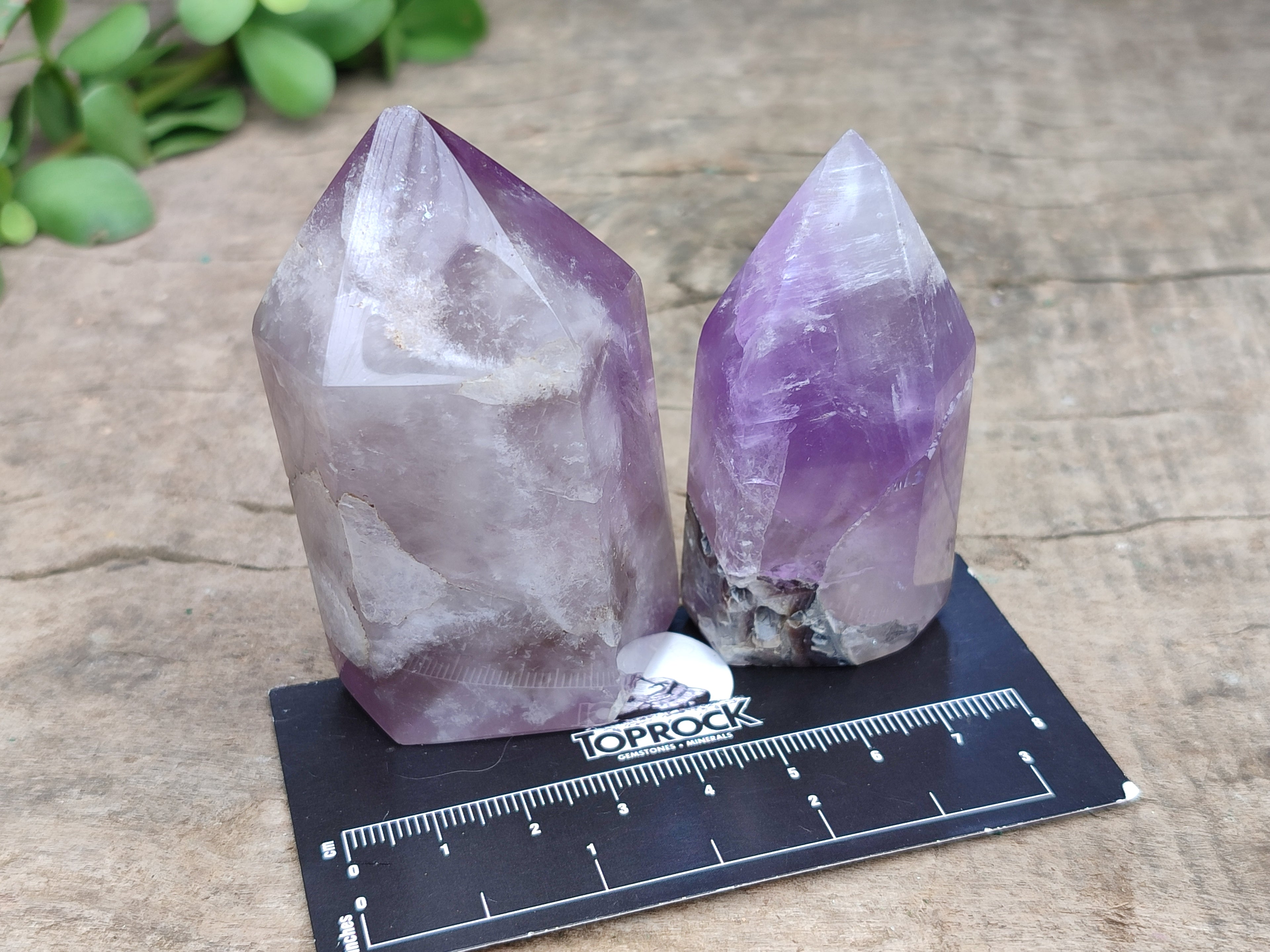 Polished Chevron Amethyst Points x 6 From Madagascar - Toprock Gemstones and Minerals 