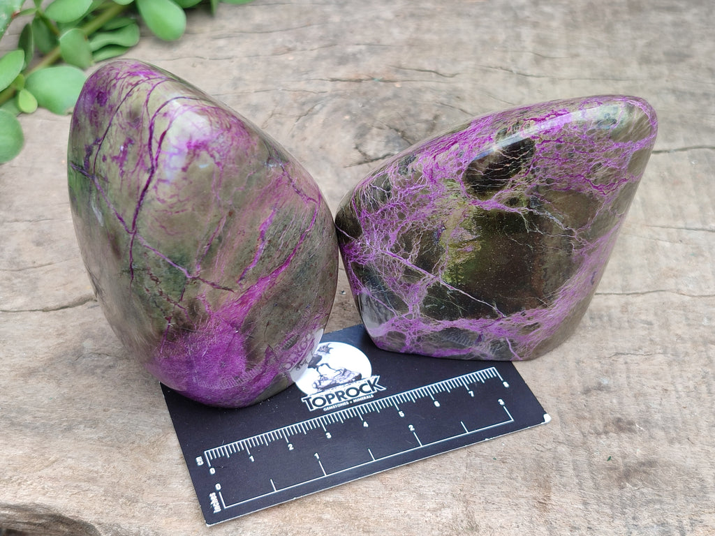 Polished Stichtite Standing Free Forms x 3 From Barberton, South Africa - Toprock Gemstones and Minerals 