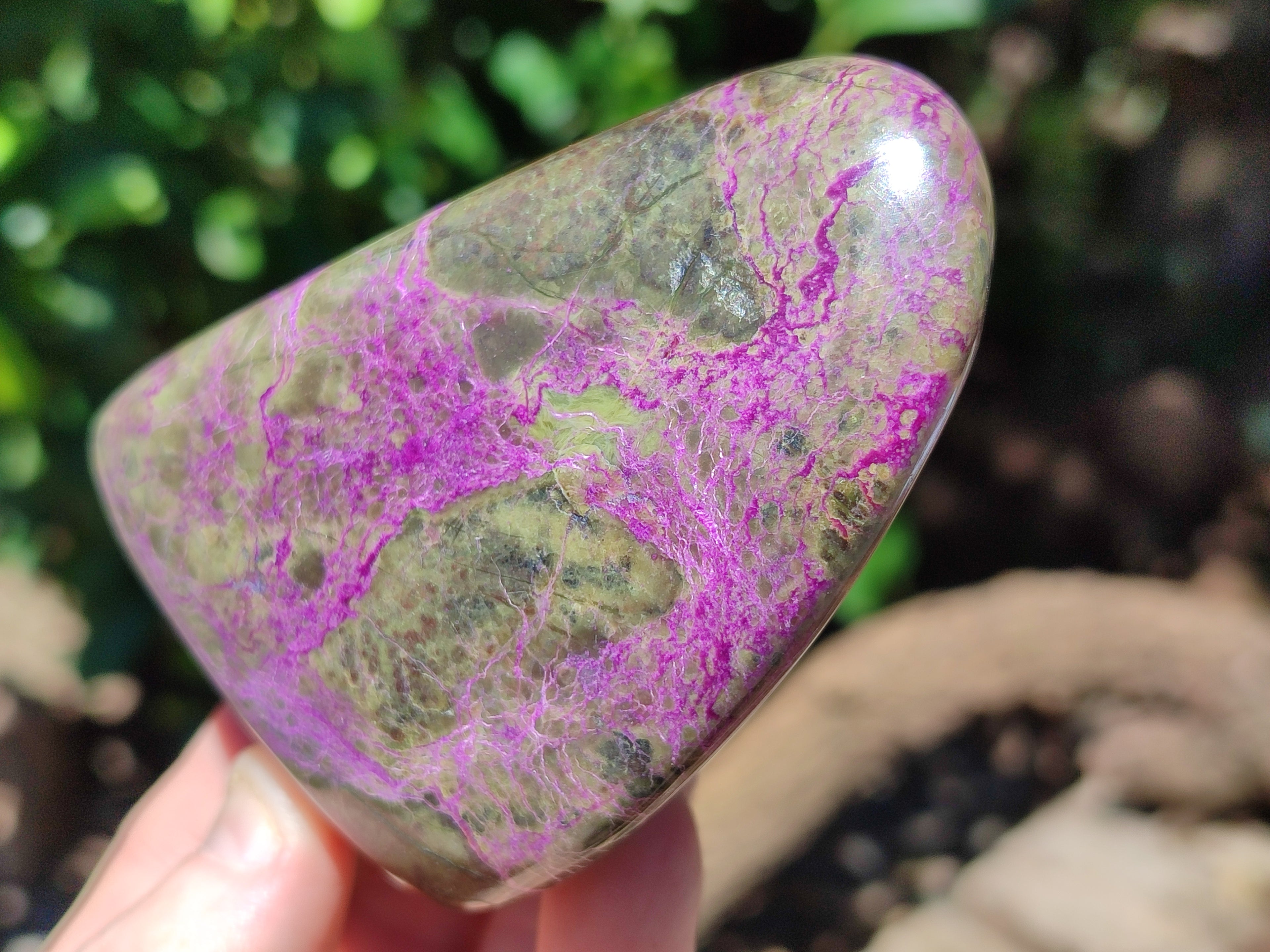 Polished Stichtite Standing Free Forms x 3 From Barberton, South Africa - Toprock Gemstones and Minerals 