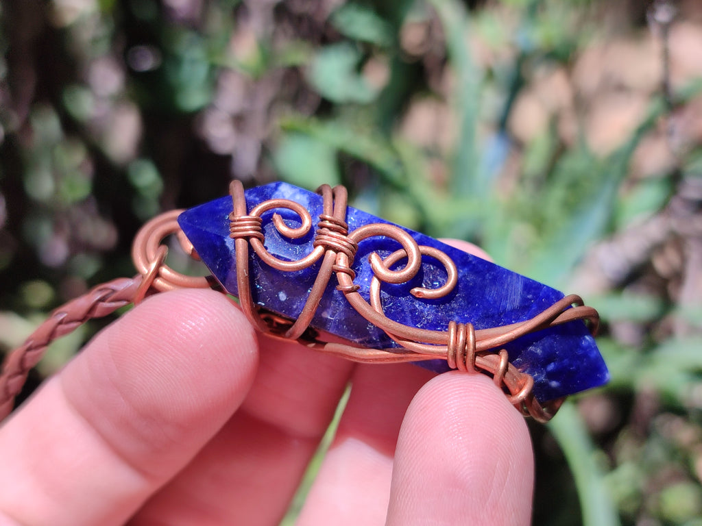 Hand Made Assorted Copper Wire Wrapped Stone Pendants x 6 From Southern Africa - Toprock Gemstones and Minerals 