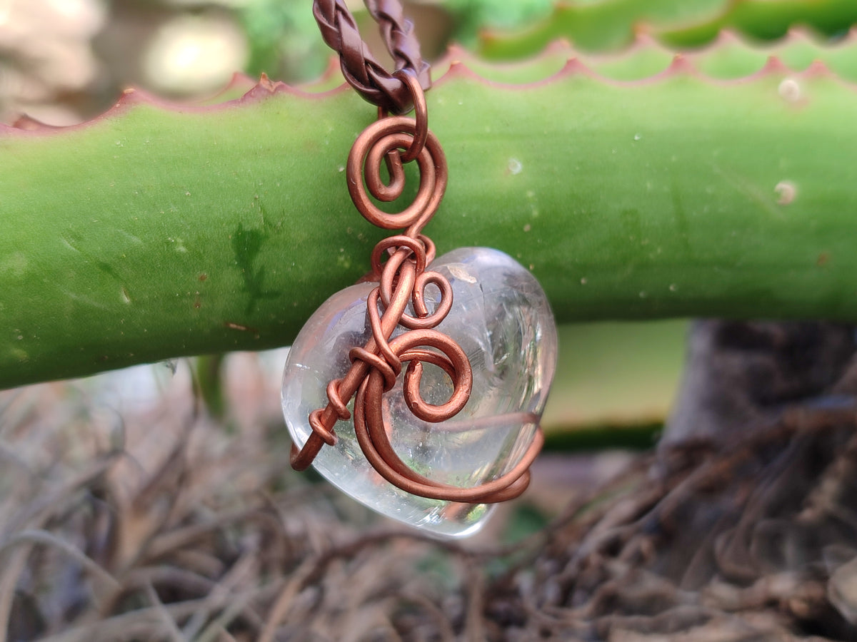 Hand Made Assorted Copper Wire Wrapped Stone Pendants x 6 From Southern Africa - Toprock Gemstones and Minerals 