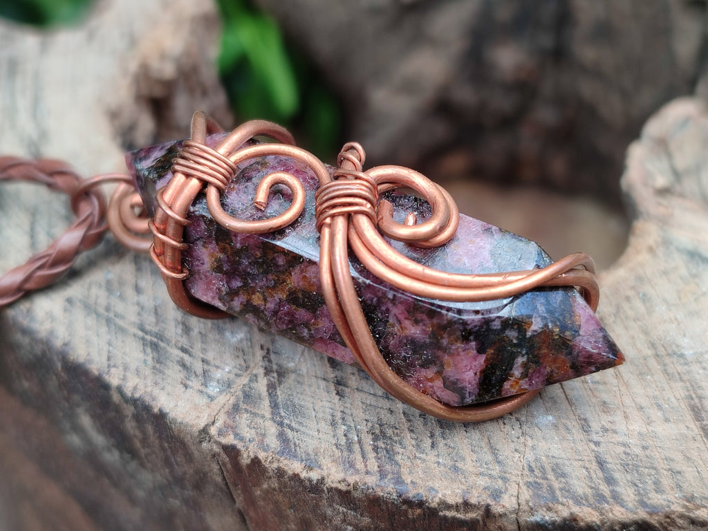 Hand Made Assorted Copper Wire Wrapped Stone Pendants x 6 From Southern Africa - Toprock Gemstones and Minerals 