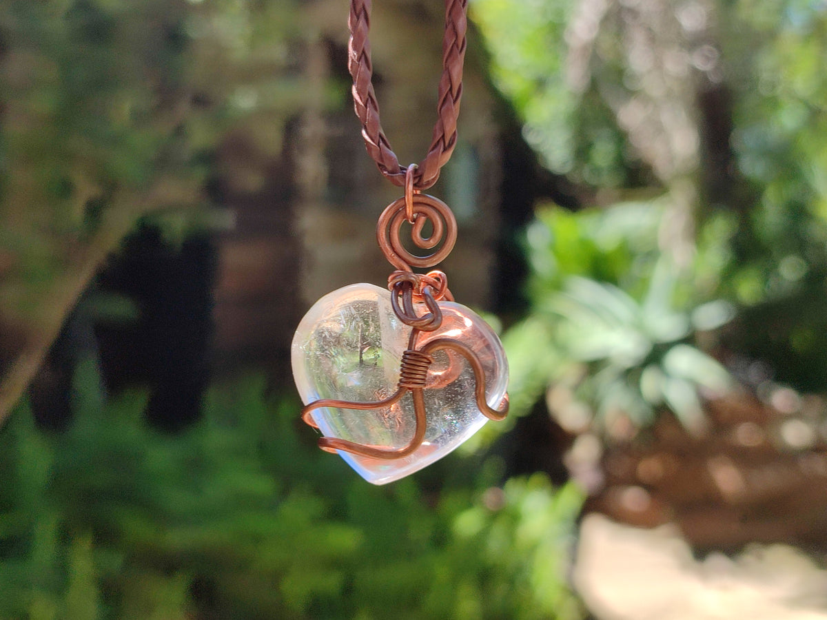 Hand Made Assorted Copper Wire Wrapped Stone Pendants x 6 From Southern Africa - Toprock Gemstones and Minerals 