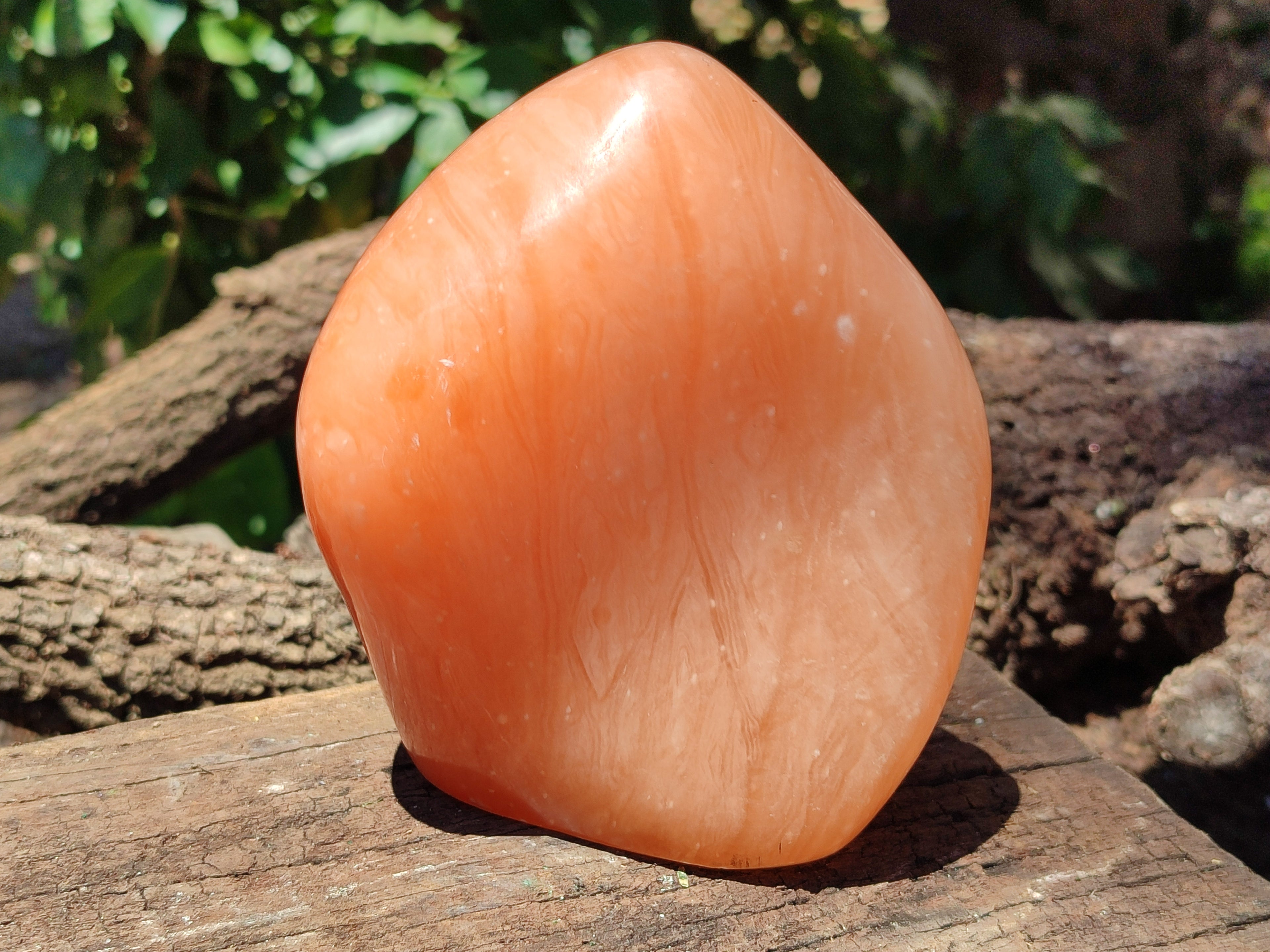 Polished Orange Twist Calcite Standing Free Form x 1 From Madagascar - Toprock Gemstones and Minerals 