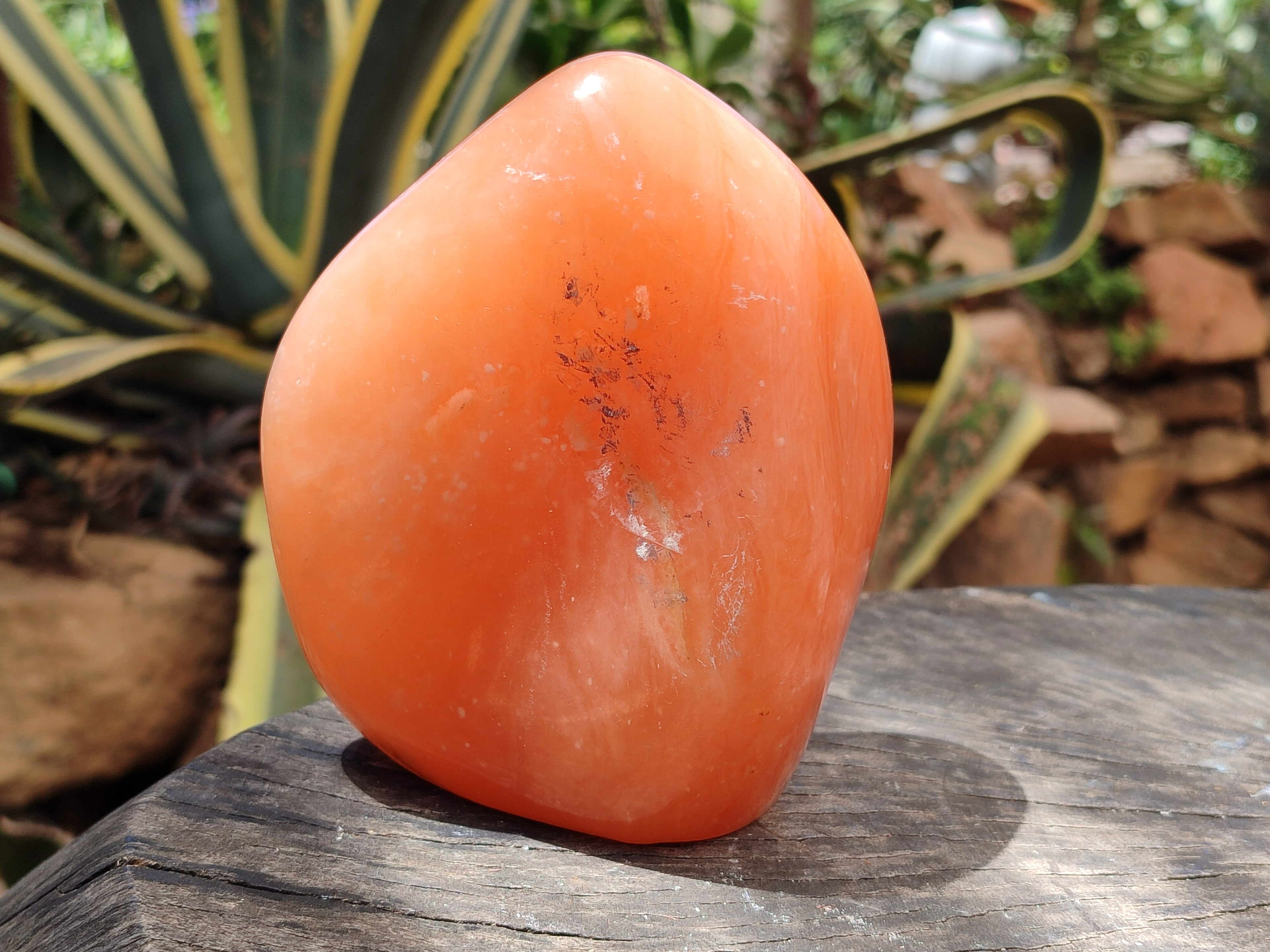 Polished Orange Twist Calcite Standing Free Form x 1 From Madagascar - Toprock Gemstones and Minerals 