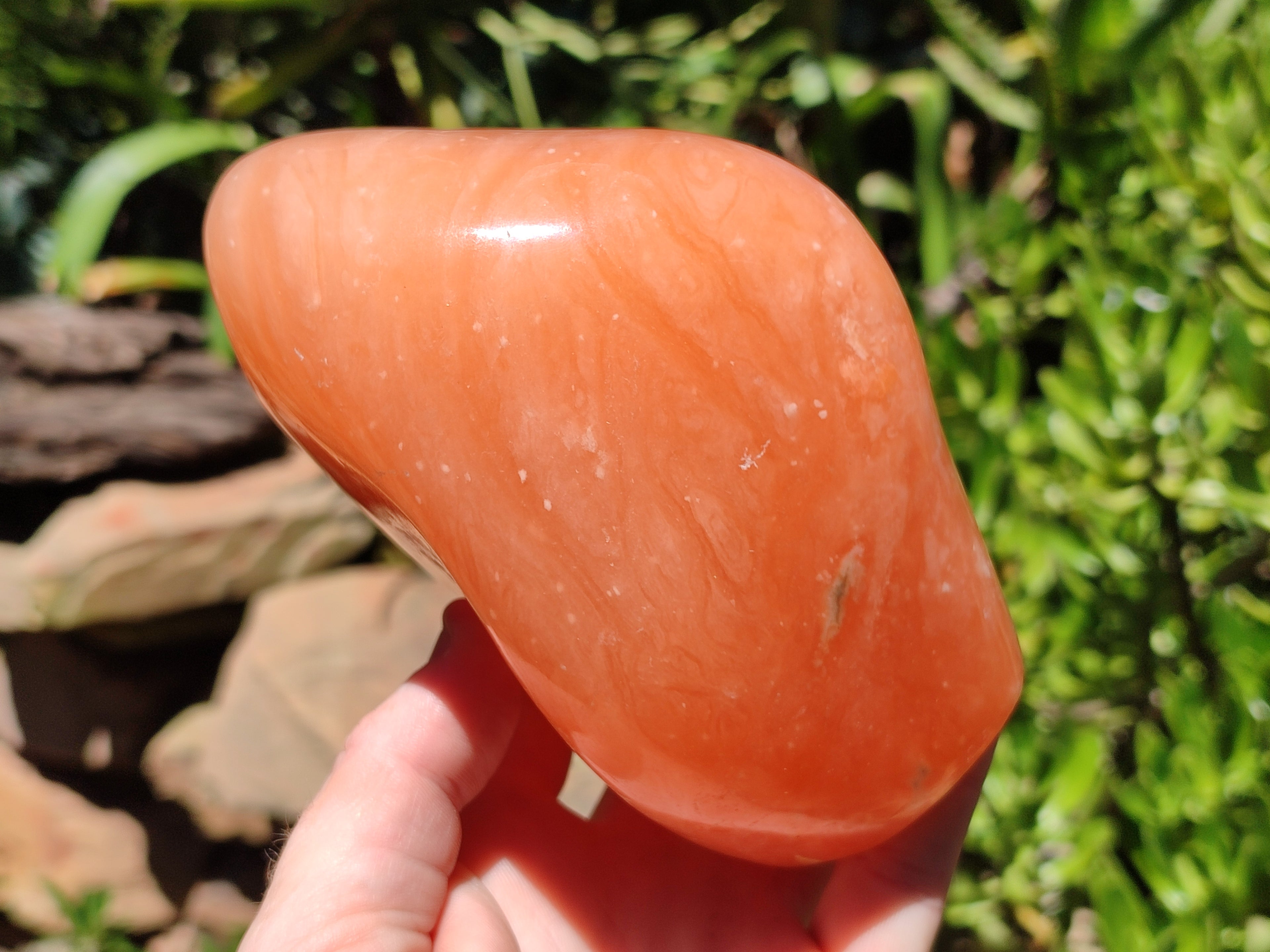 Polished Orange Twist Calcite Standing Free Form x 1 From Madagascar - Toprock Gemstones and Minerals 