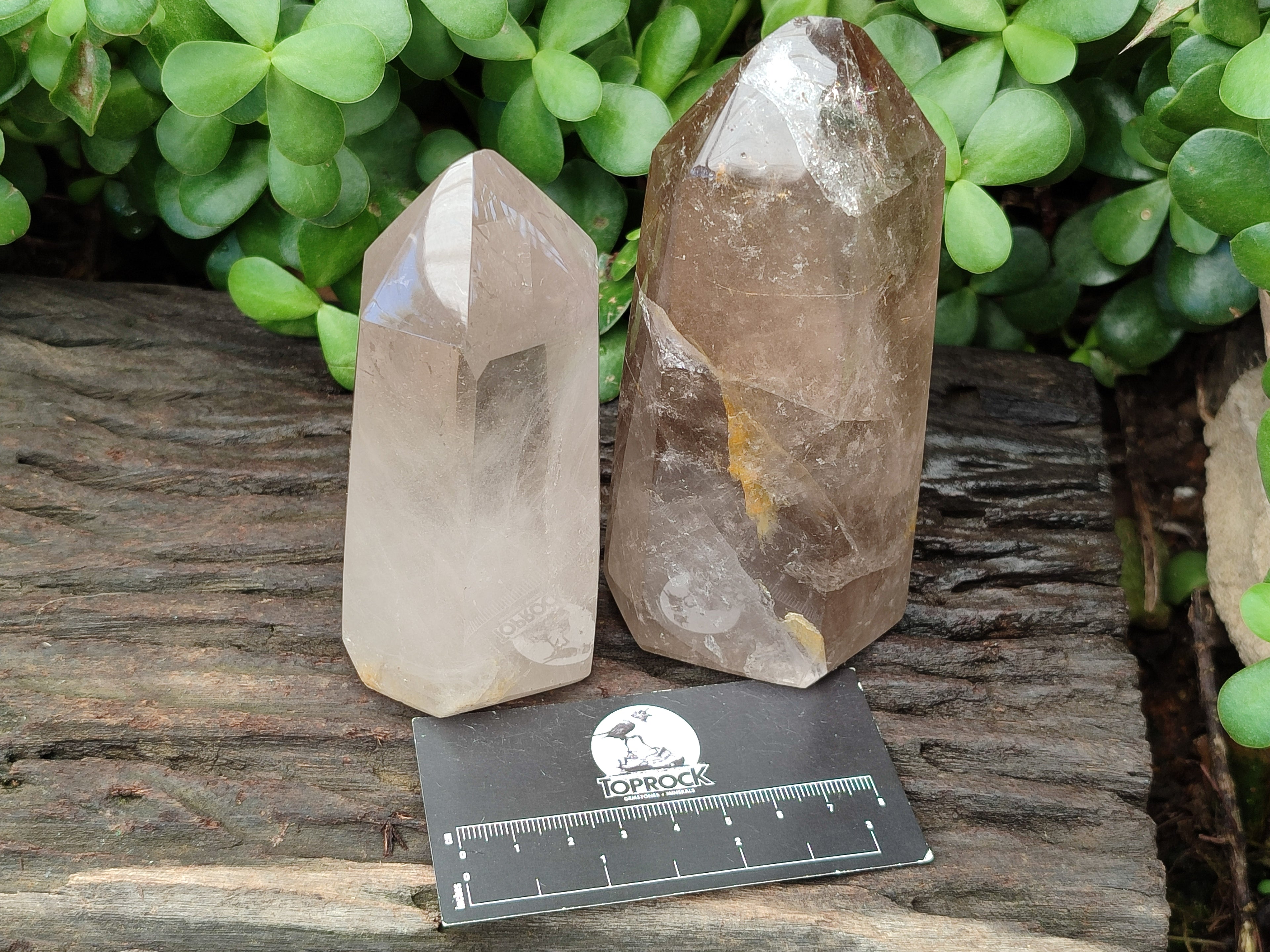Polished Smokey Quartz Crystals x 2 From Madagascar - Toprock Gemstones and Minerals 