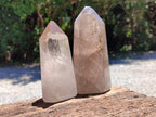 Polished Smokey Quartz Crystals x 2 From Madagascar - Toprock Gemstones and Minerals 