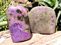 Polished Stichtite Standing Standing Free Forms x 3 From Barberton, South Africa - Toprock Gemstones and Minerals 