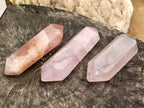 Polished Double Terminated Rose Quartz Points x 3 From Ambatondrazaka, Madagascar - Toprock Gemstones and Minerals 