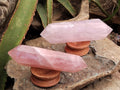 Polished Double Terminated Rose Quartz Points x 3 From Ambatondrazaka, Madagascar - Toprock Gemstones and Minerals 
