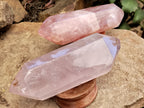 Polished Double Terminated Rose Quartz Points x 3 From Ambatondrazaka, Madagascar - Toprock Gemstones and Minerals 