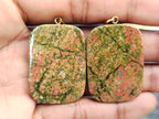 Polished Unakite Pendant with Hand Painted Panda - Sold Per Item - From South Africa - Toprock Gemstones and Minerals 