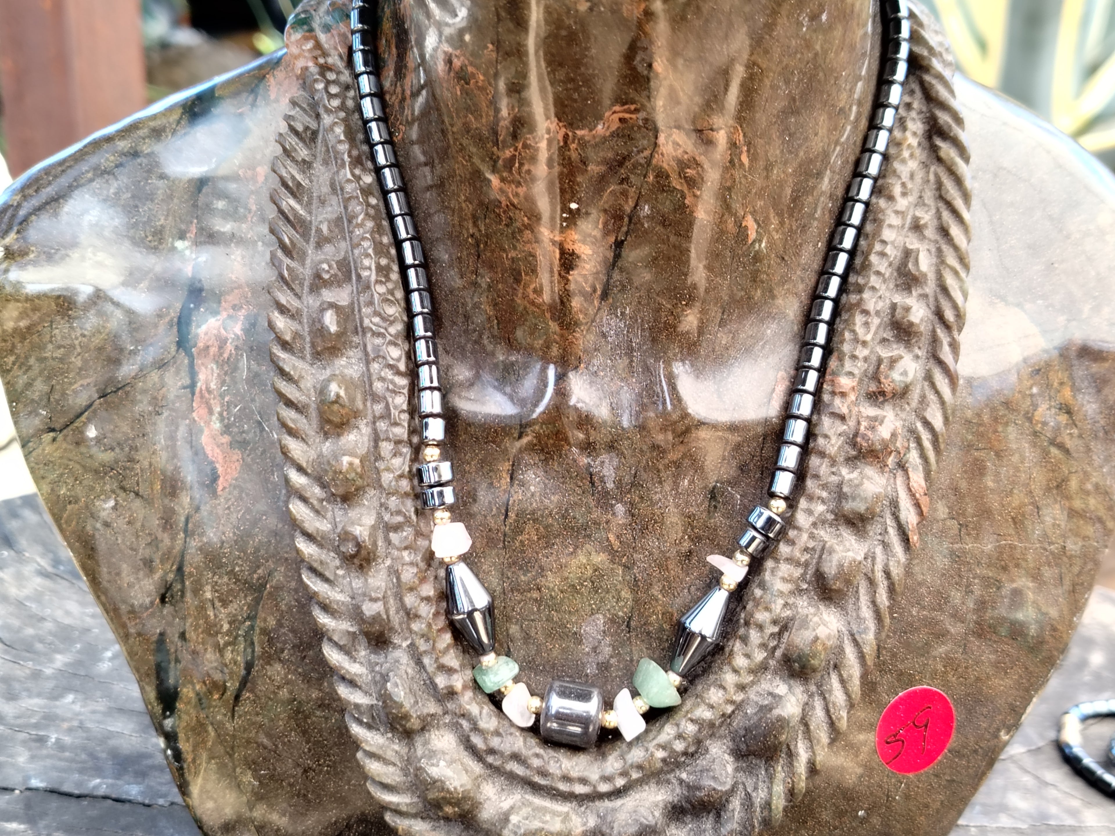 Polished Hematite and Mixed Bead Necklace - Sold Per Item - From Southern Africa - Toprock Gemstones and Minerals 
