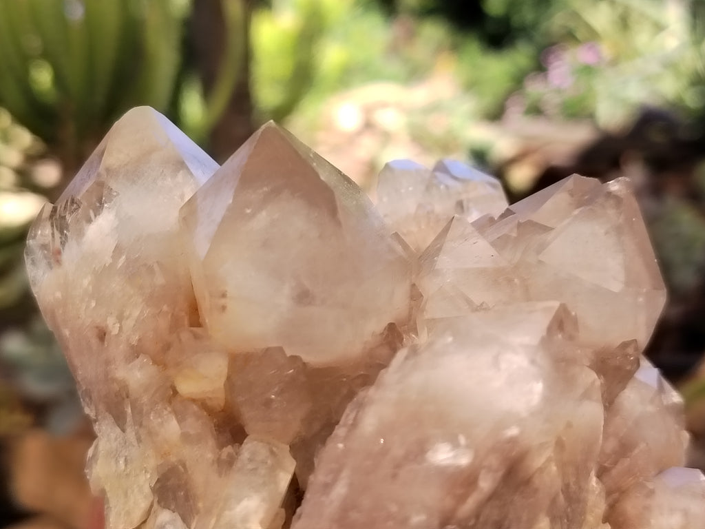 Natural Smokey Phantom Quartz Clusters x 2 From Luena, Congo - Toprock Gemstones and Minerals 