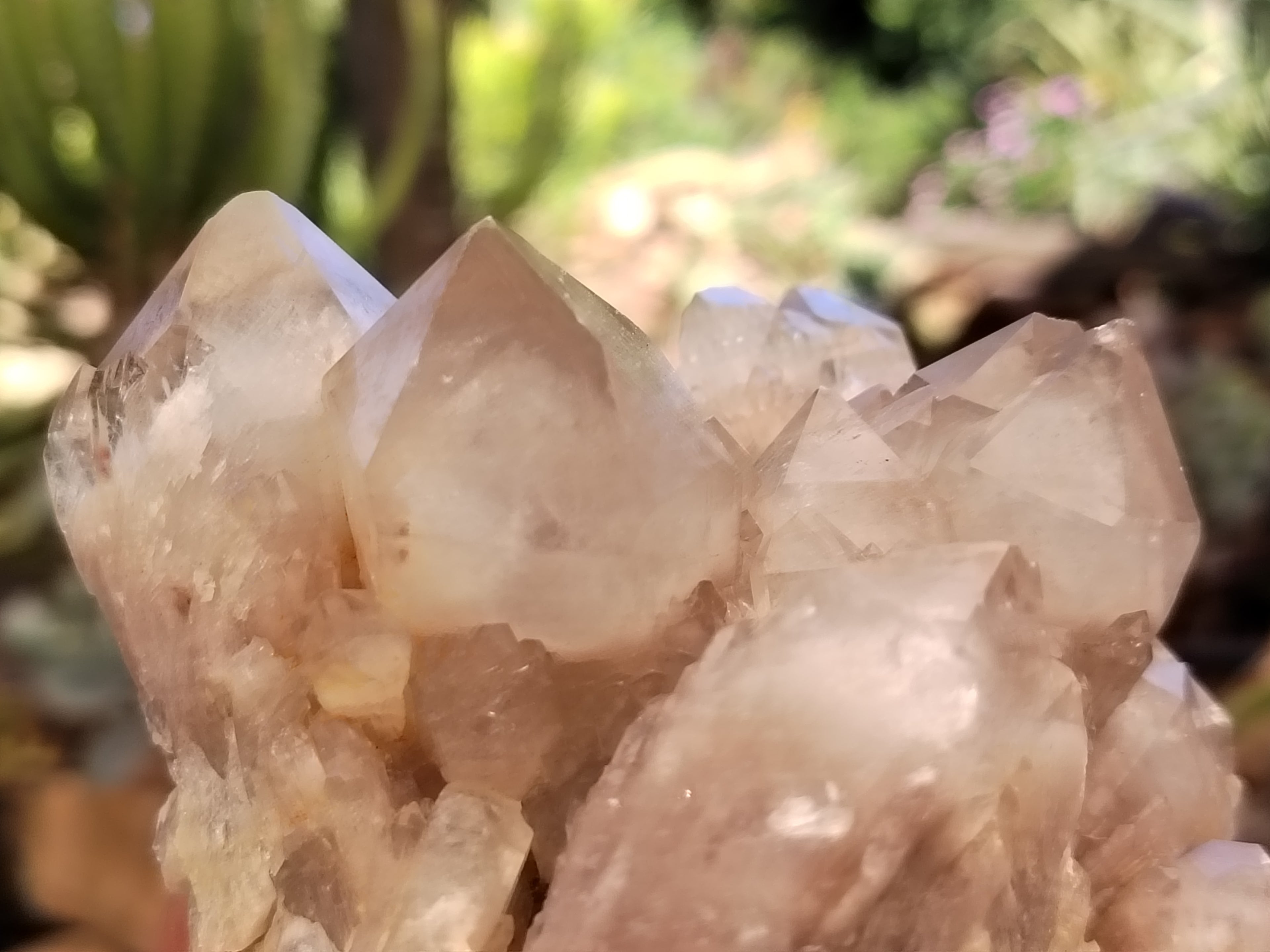 Natural Smokey Phantom Quartz Clusters x 2 From Luena, Congo - Toprock Gemstones and Minerals 