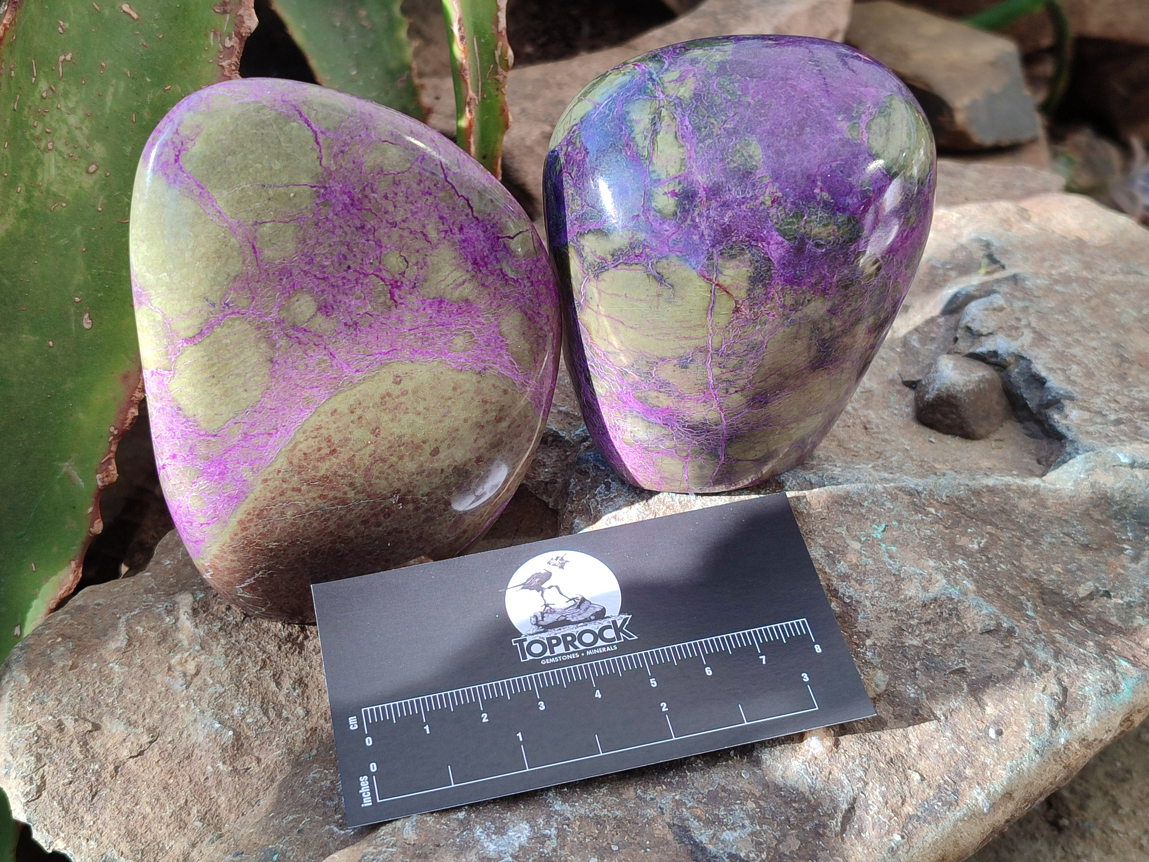Polished Stichtite Standing Free Forms x 3 From Barberton, South Africa - Toprock Gemstones and Minerals 