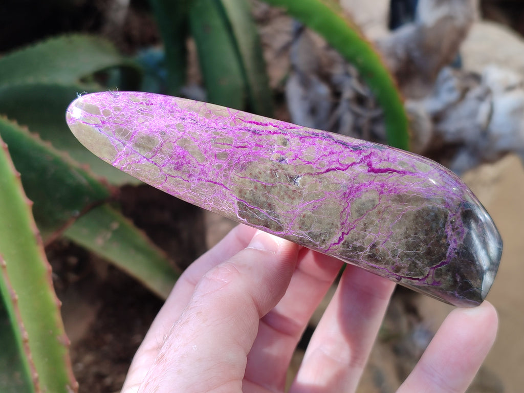 Polished Stichtite Standing Free Forms x 3 From Barberton, South Africa - Toprock Gemstones and Minerals 