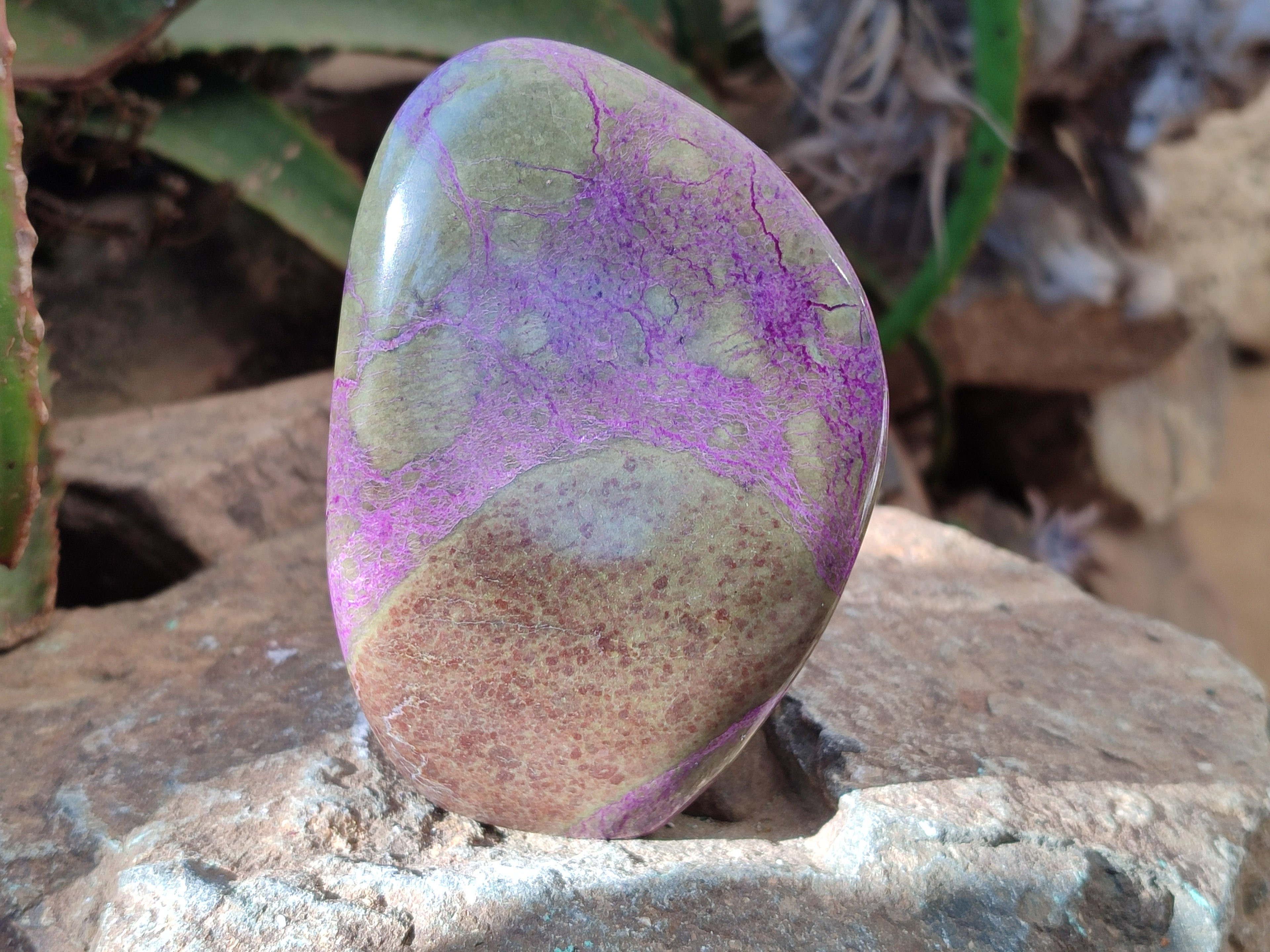 Polished Stichtite Standing Free Forms x 3 From Barberton, South Africa - Toprock Gemstones and Minerals 
