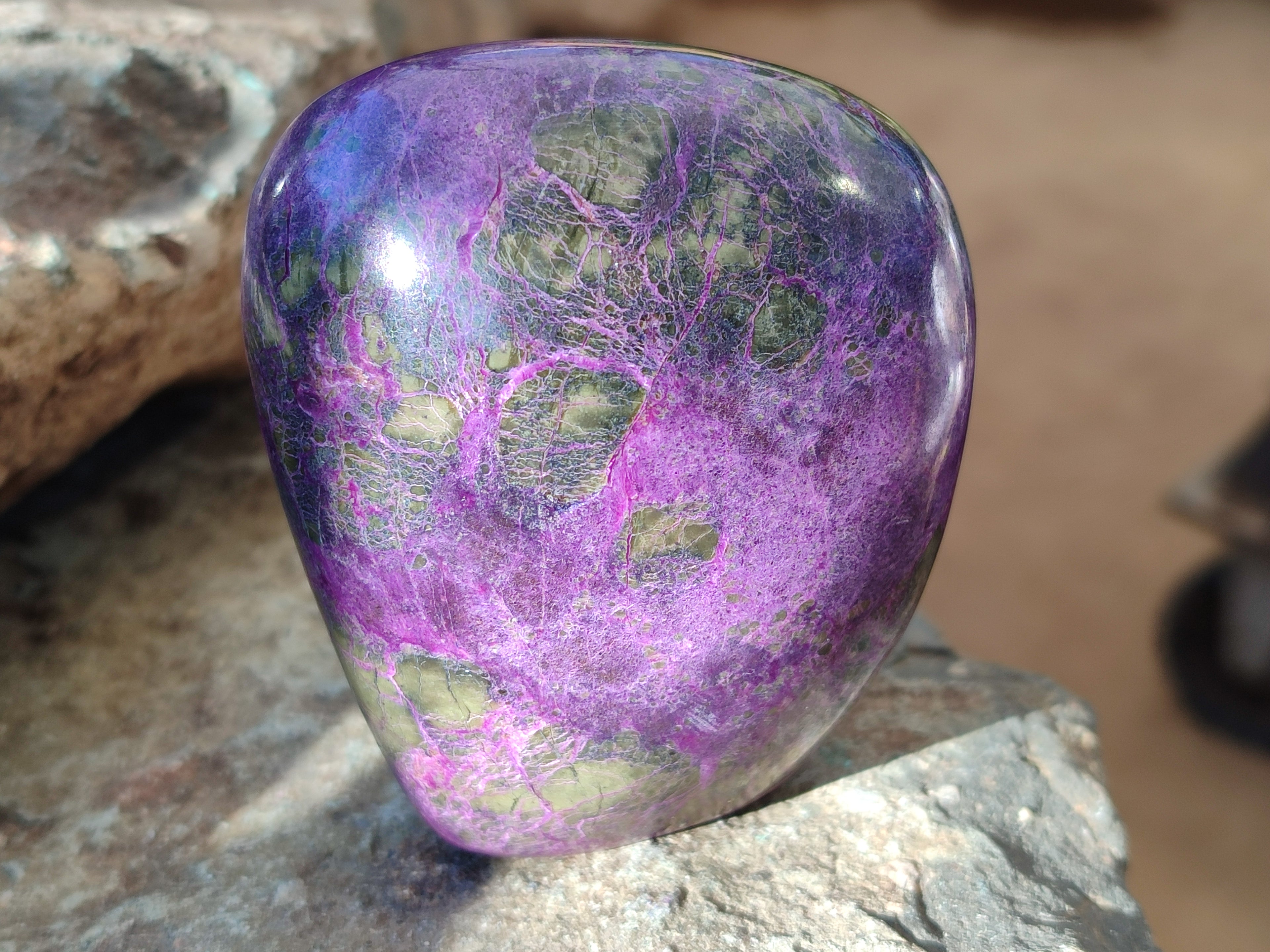 Polished Stichtite Standing Free Forms x 3 From Barberton, South Africa - Toprock Gemstones and Minerals 