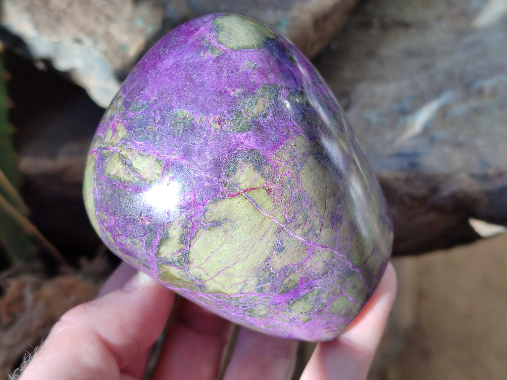 Polished Stichtite Standing Free Forms x 3 From Barberton, South Africa - Toprock Gemstones and Minerals 