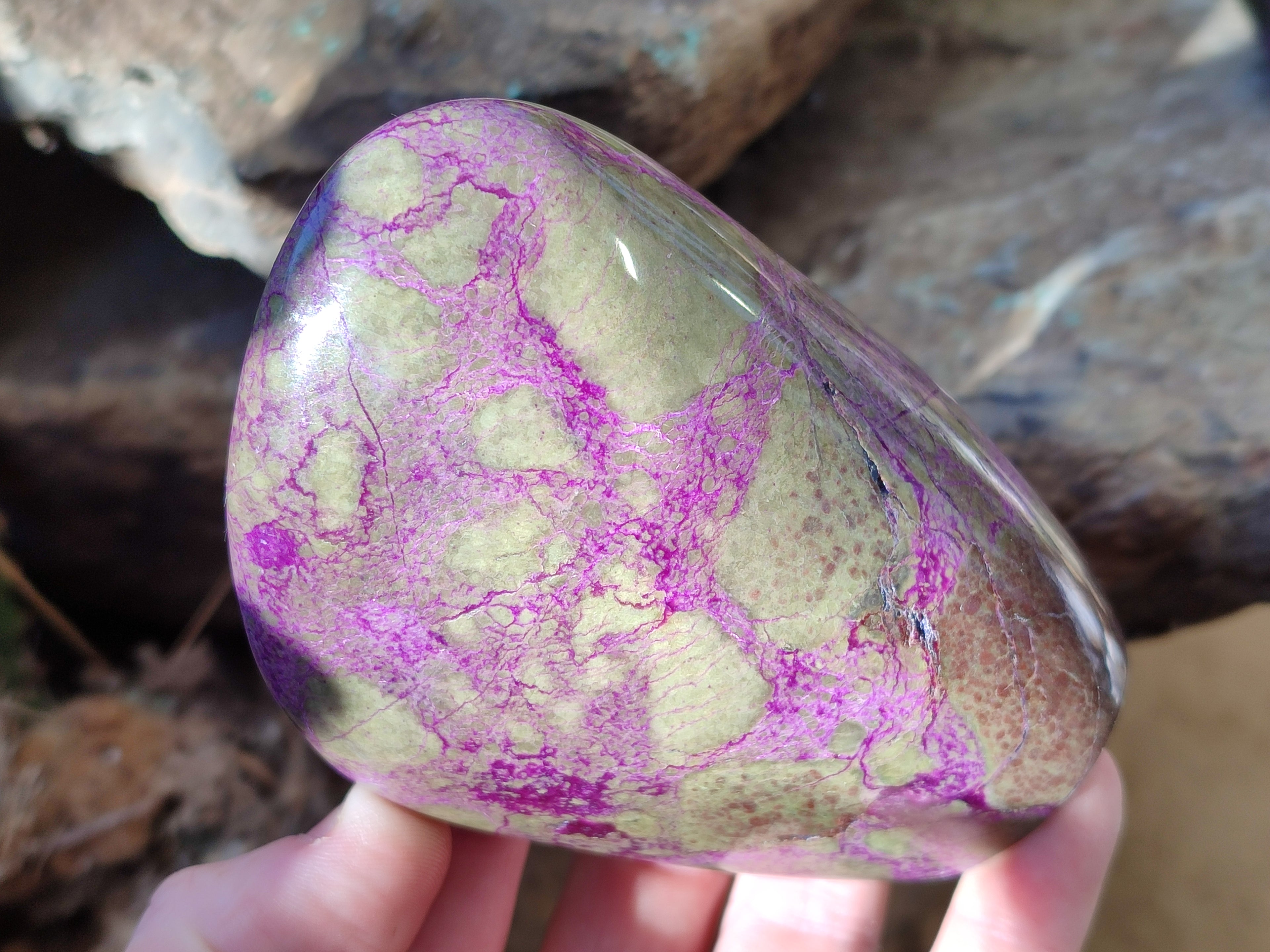 Polished Stichtite Standing Free Forms x 3 From Barberton, South Africa - Toprock Gemstones and Minerals 