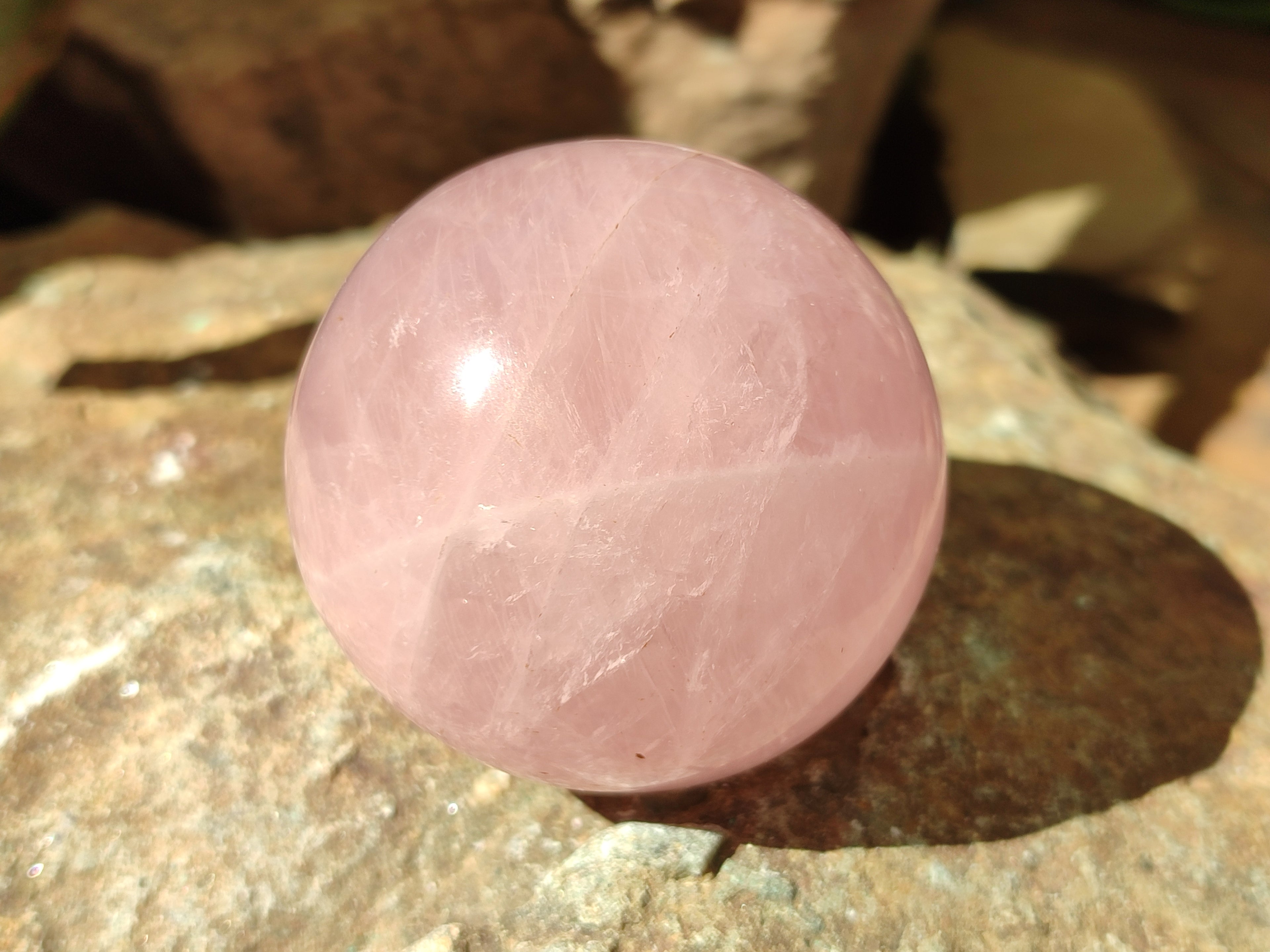 Polished Rose Quartz Spheres x 6 From Ambatondrazaka, Madagascar - Toprock Gemstones and Minerals 