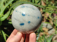 Polished Blue Spinel Spotted Quartz Spheres x 4 From Madagascar - Toprock Gemstones and Minerals 