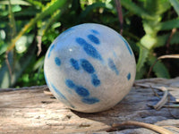 Polished Blue Spinel Spotted Quartz Spheres x 4 From Madagascar - Toprock Gemstones and Minerals 