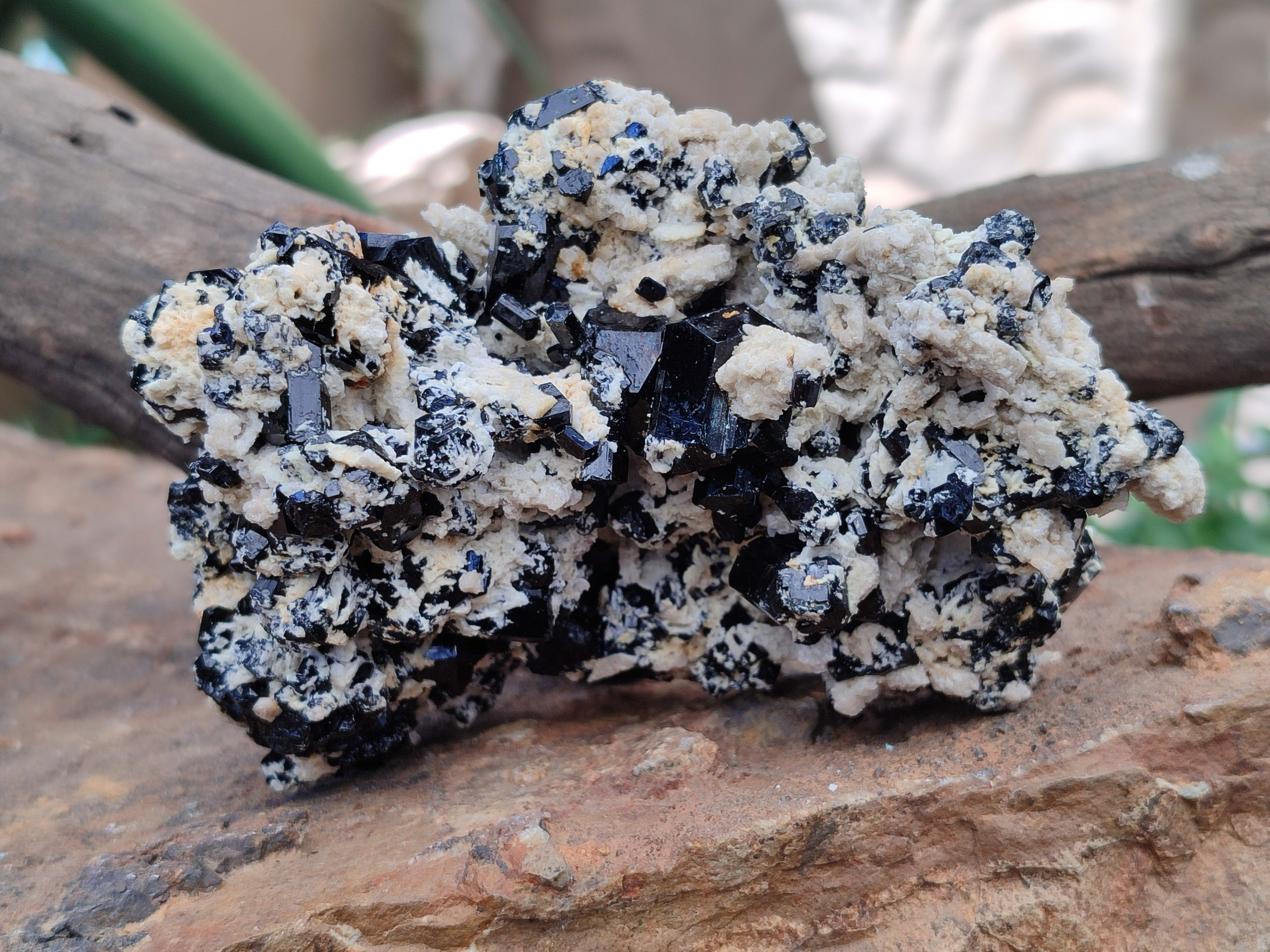 Natural Schorl Black Tourmaline Specimens x 2 From Erongo, Namibia - Toprock Gemstones and Minerals 