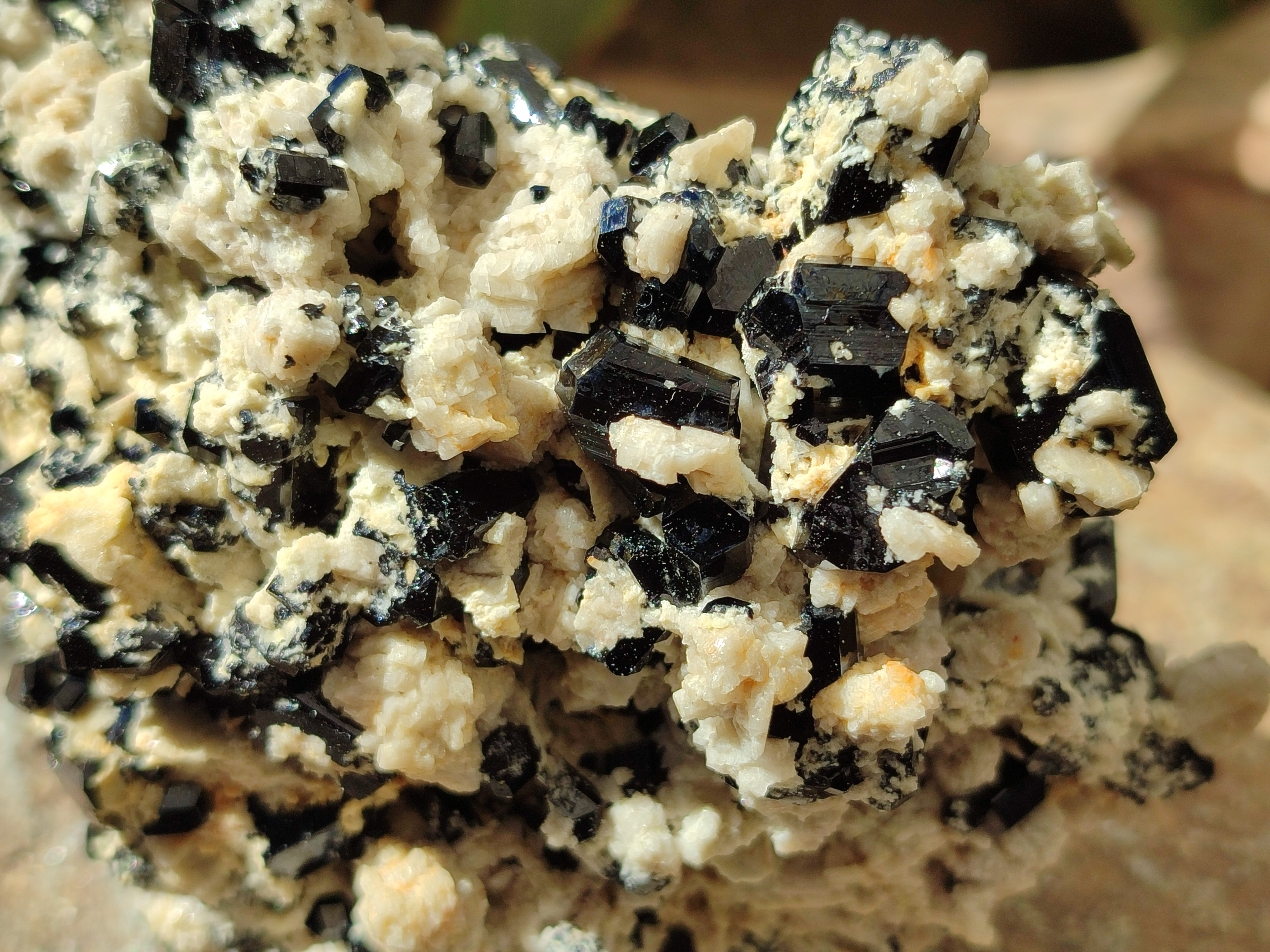 Natural Schorl Black Tourmaline Specimens x 2 From Erongo, Namibia - Toprock Gemstones and Minerals 