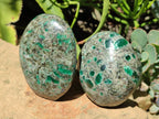 Polished Emerald Mica In Matrix Standing Free Forms x 4 From Mutoko, Zimbabwe - Toprock Gemstones and Minerals 
